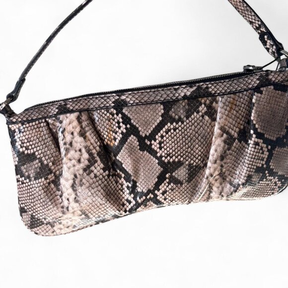 Zara Handbags - NWT Zara Women's Grey Snakeskin Top Zip Shoulder Bag Handbag Purse